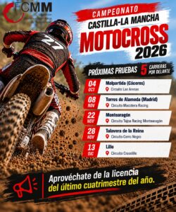 Cinco pruebas por delante en el Campeonato de Castilla-La Mancha de Motocross 2026